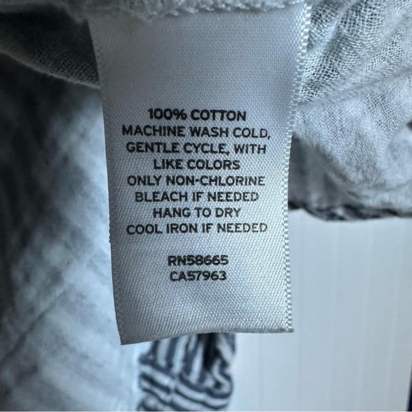 Caslon Grey  and White Striped Women’s 's Long Sleeves Shirt Cotton XL - Picture 7 of 7